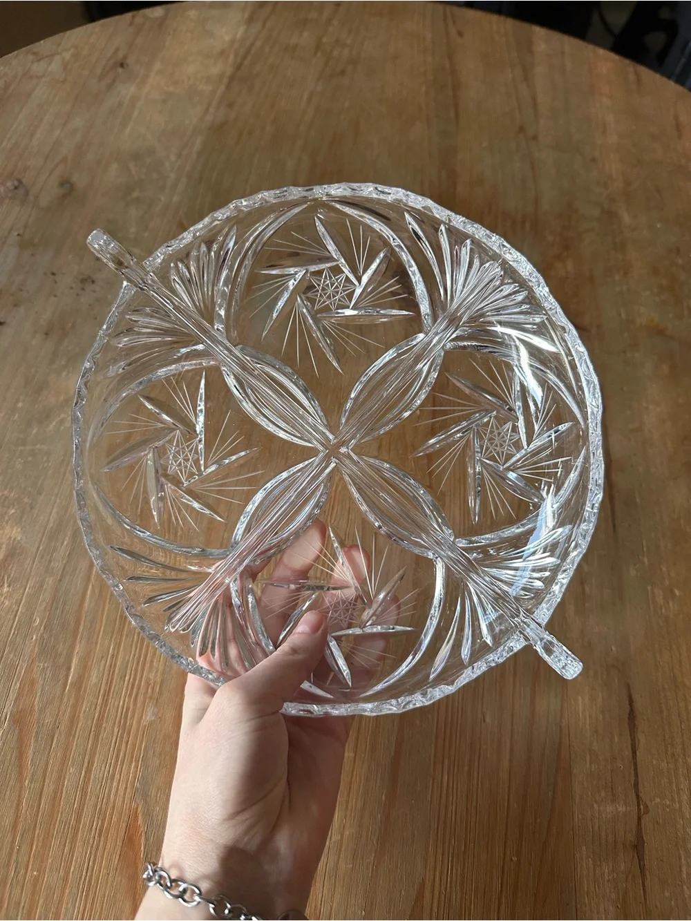 Cut Crystal Serving Platter - Clear Glass